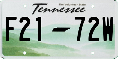 TN license plate F2172W