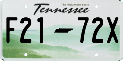 TN license plate F2172X