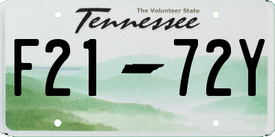 TN license plate F2172Y