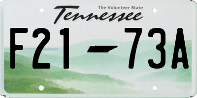 TN license plate F2173A