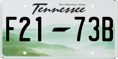 TN license plate F2173B