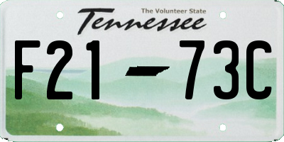 TN license plate F2173C