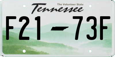 TN license plate F2173F