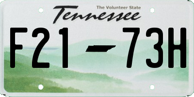 TN license plate F2173H