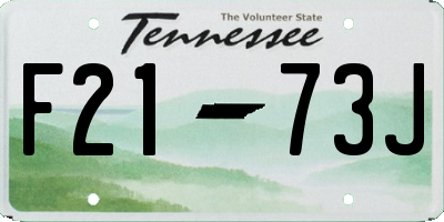 TN license plate F2173J