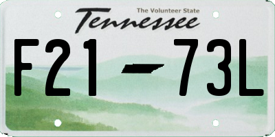 TN license plate F2173L