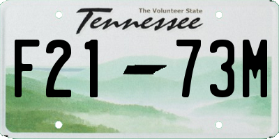 TN license plate F2173M