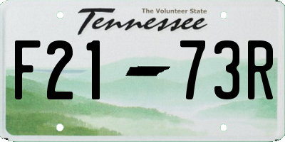 TN license plate F2173R