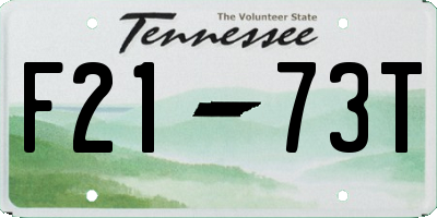 TN license plate F2173T