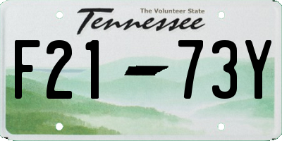 TN license plate F2173Y