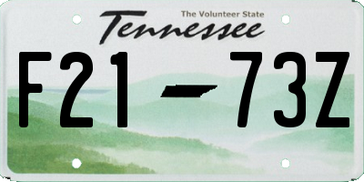 TN license plate F2173Z