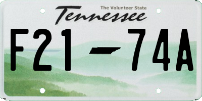 TN license plate F2174A