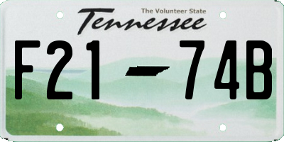 TN license plate F2174B