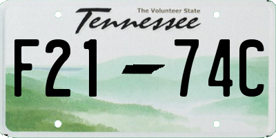 TN license plate F2174C