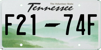 TN license plate F2174F