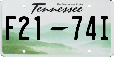 TN license plate F2174I