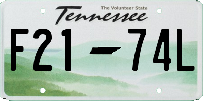TN license plate F2174L