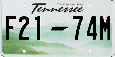 TN license plate F2174M