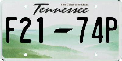 TN license plate F2174P