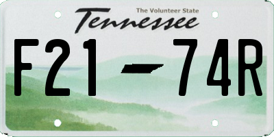 TN license plate F2174R