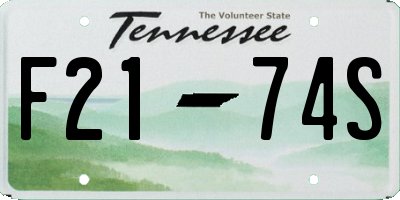 TN license plate F2174S
