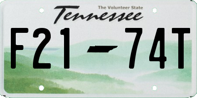 TN license plate F2174T