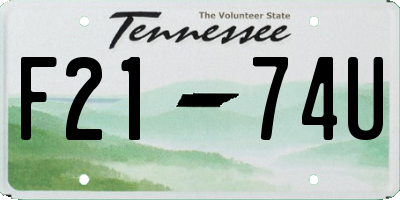 TN license plate F2174U
