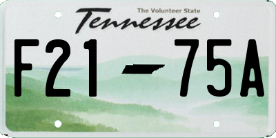 TN license plate F2175A