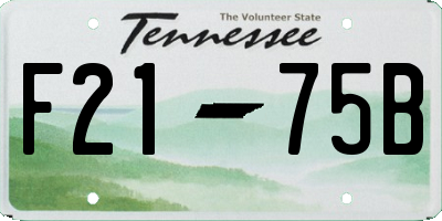 TN license plate F2175B