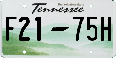 TN license plate F2175H