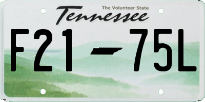 TN license plate F2175L
