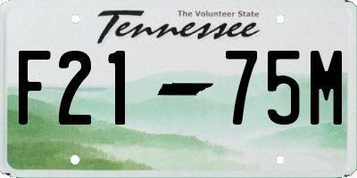 TN license plate F2175M