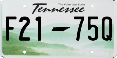 TN license plate F2175Q