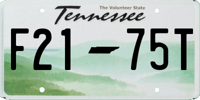TN license plate F2175T