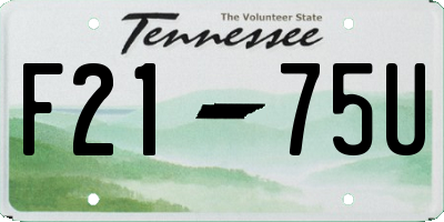 TN license plate F2175U