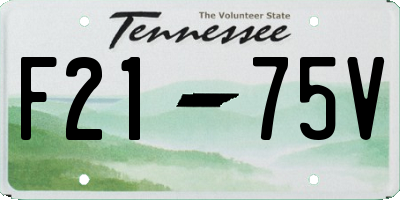 TN license plate F2175V