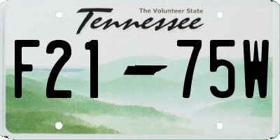 TN license plate F2175W