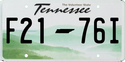 TN license plate F2176I