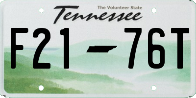 TN license plate F2176T