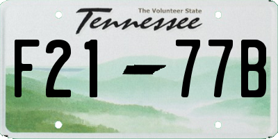 TN license plate F2177B