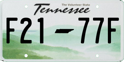 TN license plate F2177F