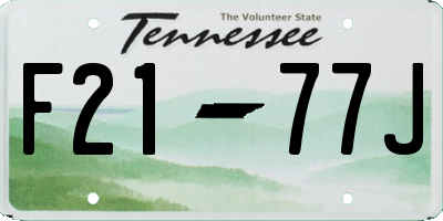TN license plate F2177J