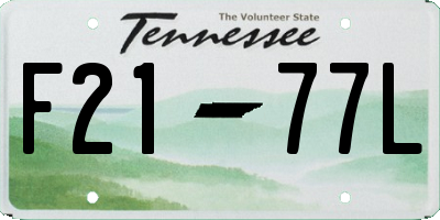 TN license plate F2177L