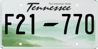 TN license plate F2177O