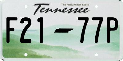 TN license plate F2177P