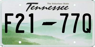 TN license plate F2177Q