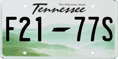 TN license plate F2177S