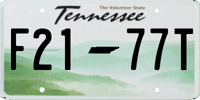 TN license plate F2177T