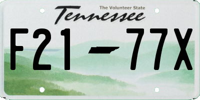 TN license plate F2177X