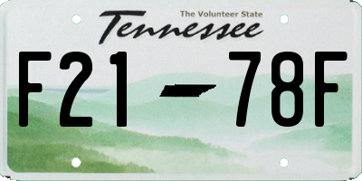TN license plate F2178F